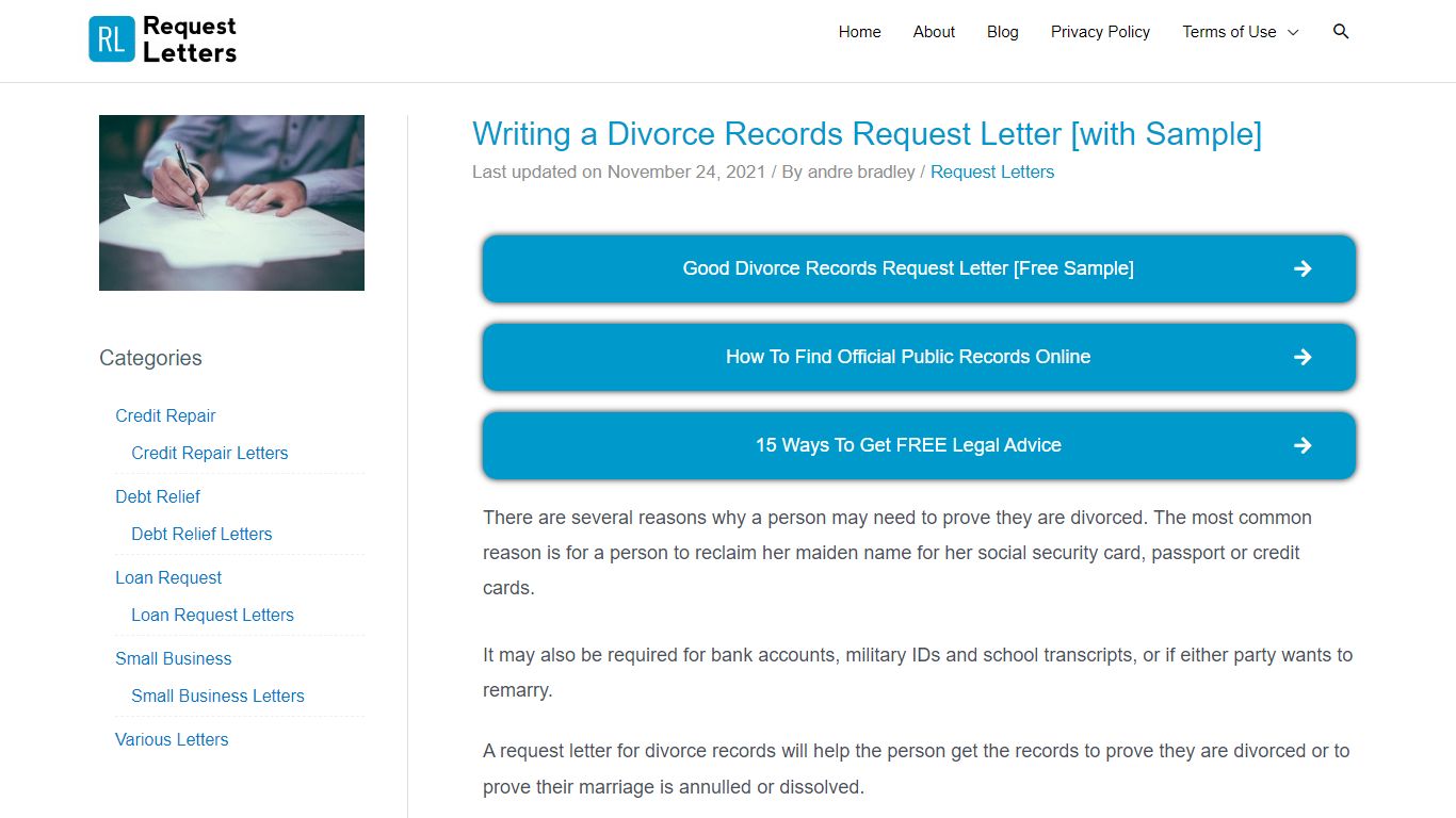 Writing a Divorce Records Request Letter [with Sample]